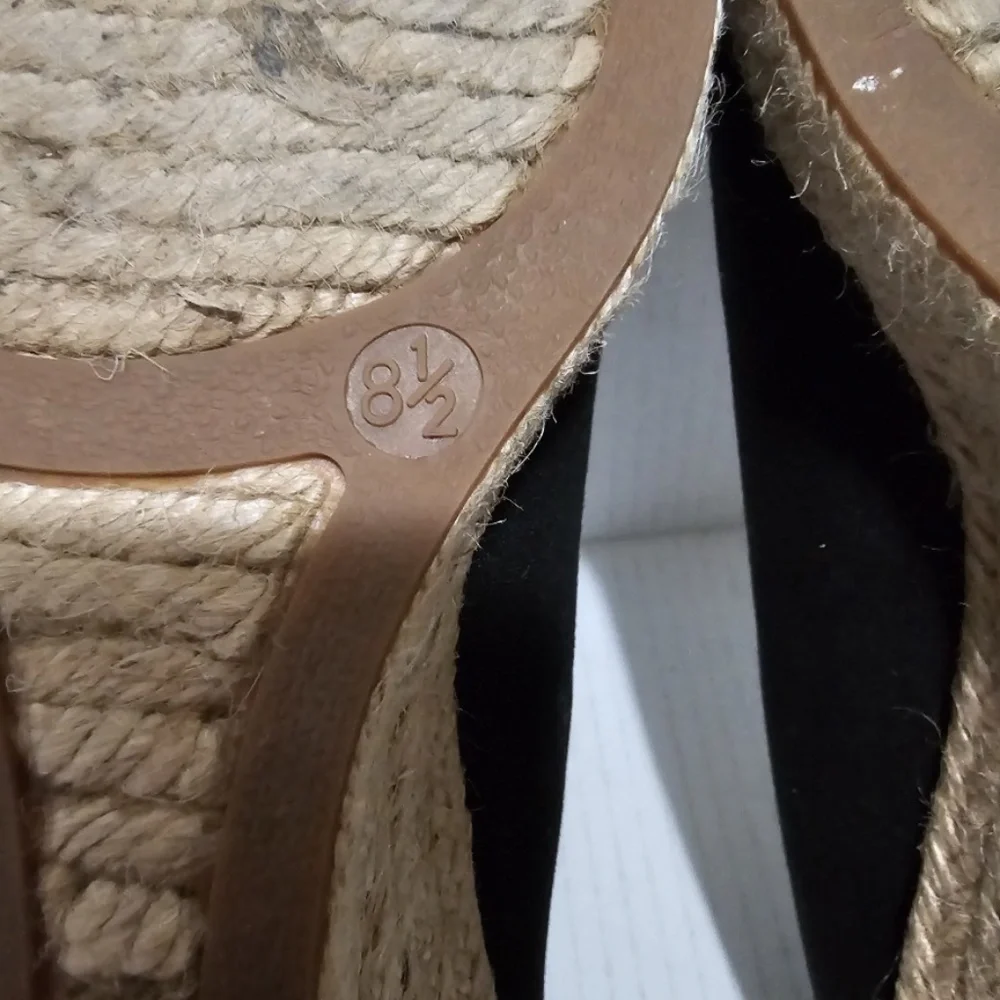 J.Crew Seville Black Espadrille Wedges Shoes Sz 8 1 / 2 Fall Preppy Minimalist